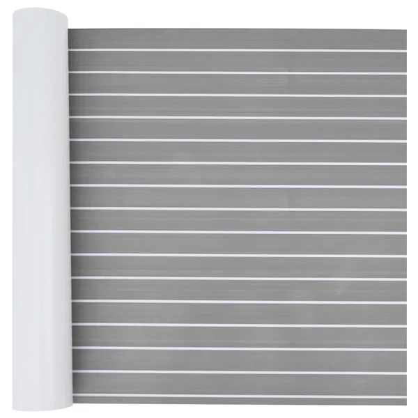Tapis de bateau Rayé Gris clair et blanc 240 x 90 cm EVA