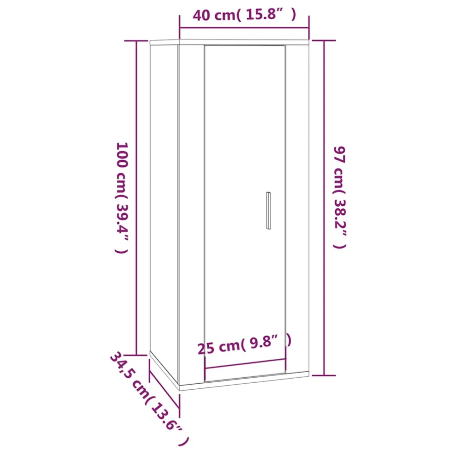 Meuble TV mural Blanc brillant 40x34,5x100 cm - 11