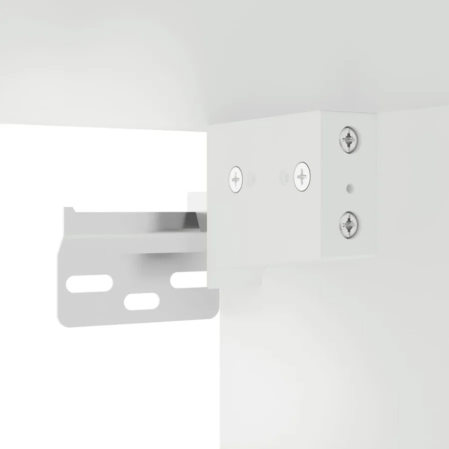 Meuble TV mural Blanc brillant 40x34,5x100 cm - 7