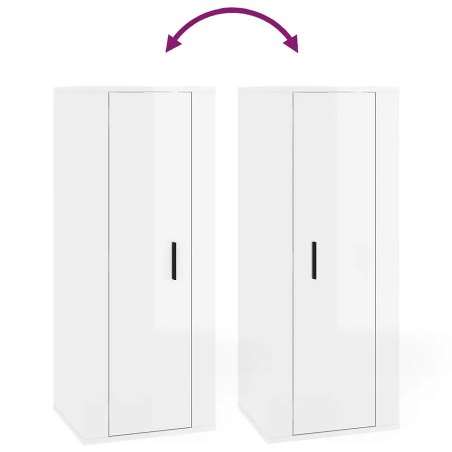 Meuble TV mural Blanc brillant 40x34,5x100 cm - 9