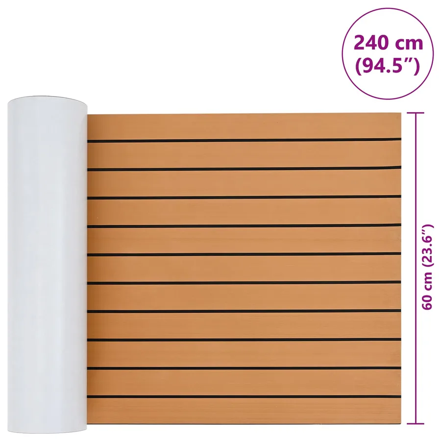 Tapis de bateau Rayé Marron et noir 240 x 60 cm EVA - 8
