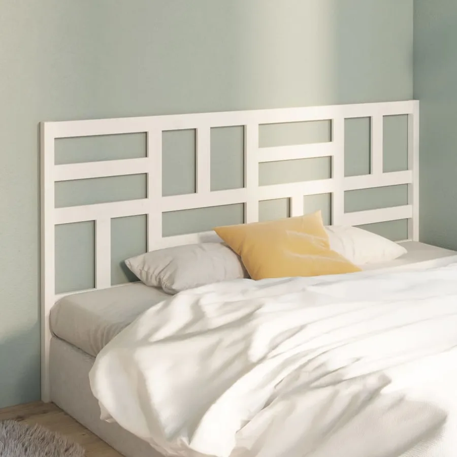 Tête de lit Blanc 206x4x104 cm Bois massif de pin - 3
