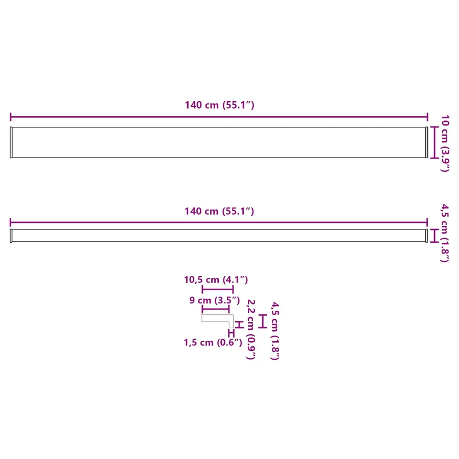 Appui de fenêtre Blanc 140 x 10 x 4,5 cm PVC - 13