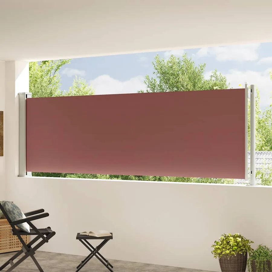 Auvent latéral rétractable de patio 117x600 cm Marron - 3