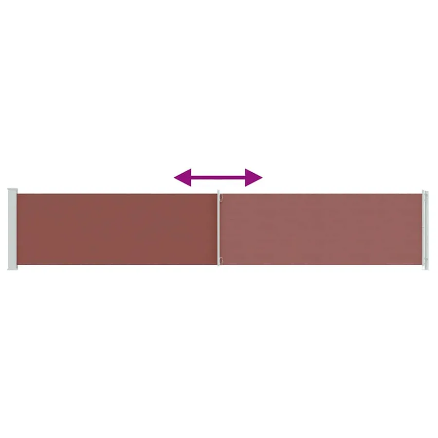 Auvent latéral rétractable de patio 117x600 cm Marron - 7