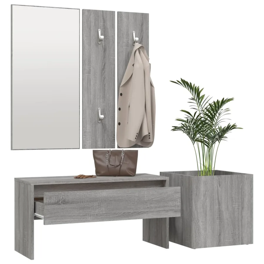 Ensemble de meubles de couloir Sonoma gris Bois d'ingénierie - 4