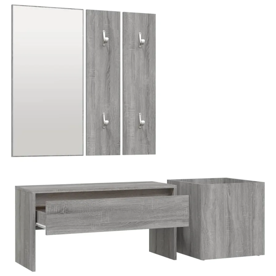 Ensemble de meubles de couloir Sonoma gris Bois d'ingénierie - 5