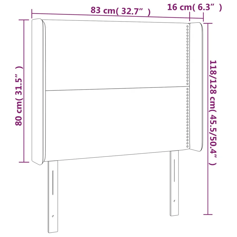 Tête de lit avec oreilles Noir 83x16x118/128 cm Similicuir - 9