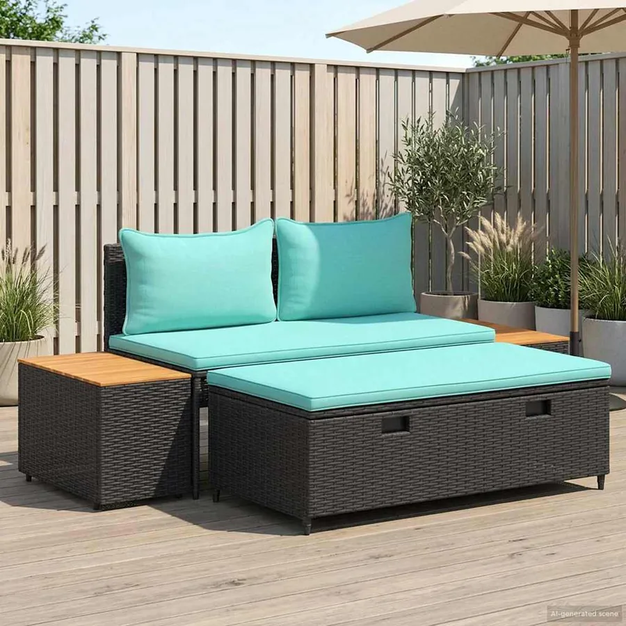 Ensemble de canapés d'extérieur 4 -Seater 4 pcs 55 x 30 x 39 cm