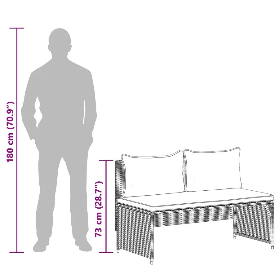 Ensemble de canapés d'extérieur 4 -Seater 4 pcs 55 x 30 x 39 cm - 17