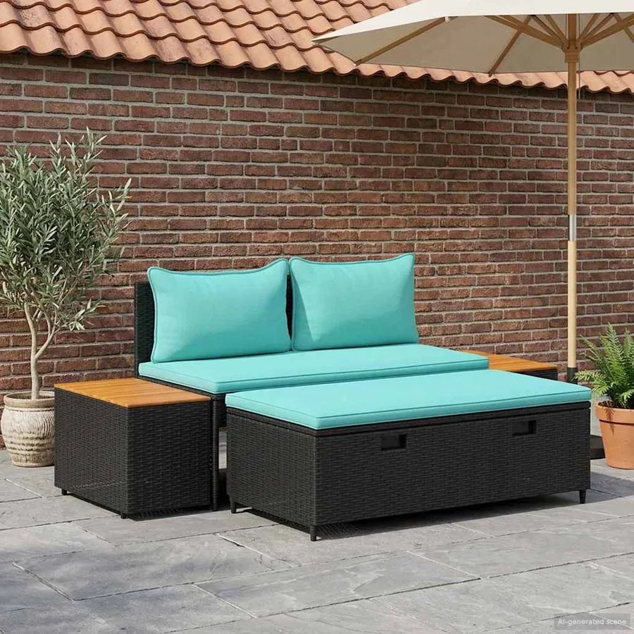 Ensemble de canapés d'extérieur 4 -Seater 4 pcs 55 x 30 x 39 cm - 3