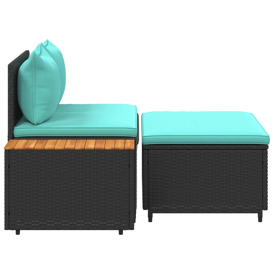 Ensemble de canapés d'extérieur 4 -Seater 4 pcs 55 x 30 x 39 cm - 9