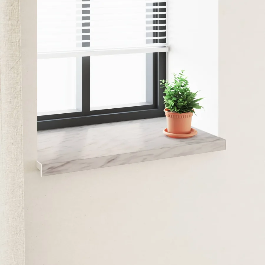 Appui de fenêtre Texture marbre 60 x 50 x 4,5 cm PVC