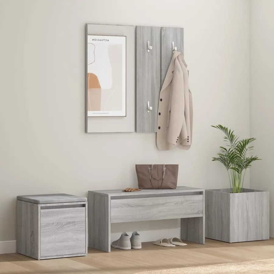 Ensemble de meubles de couloir Sonoma gris Bois d'ingénierie