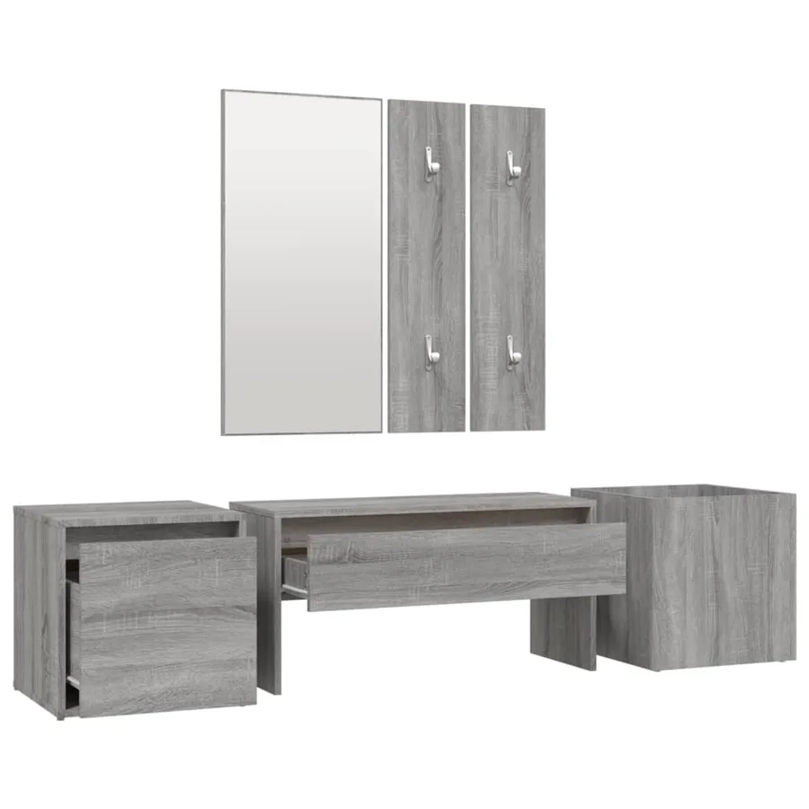 Ensemble de meubles de couloir Sonoma gris Bois d'ingénierie - 5
