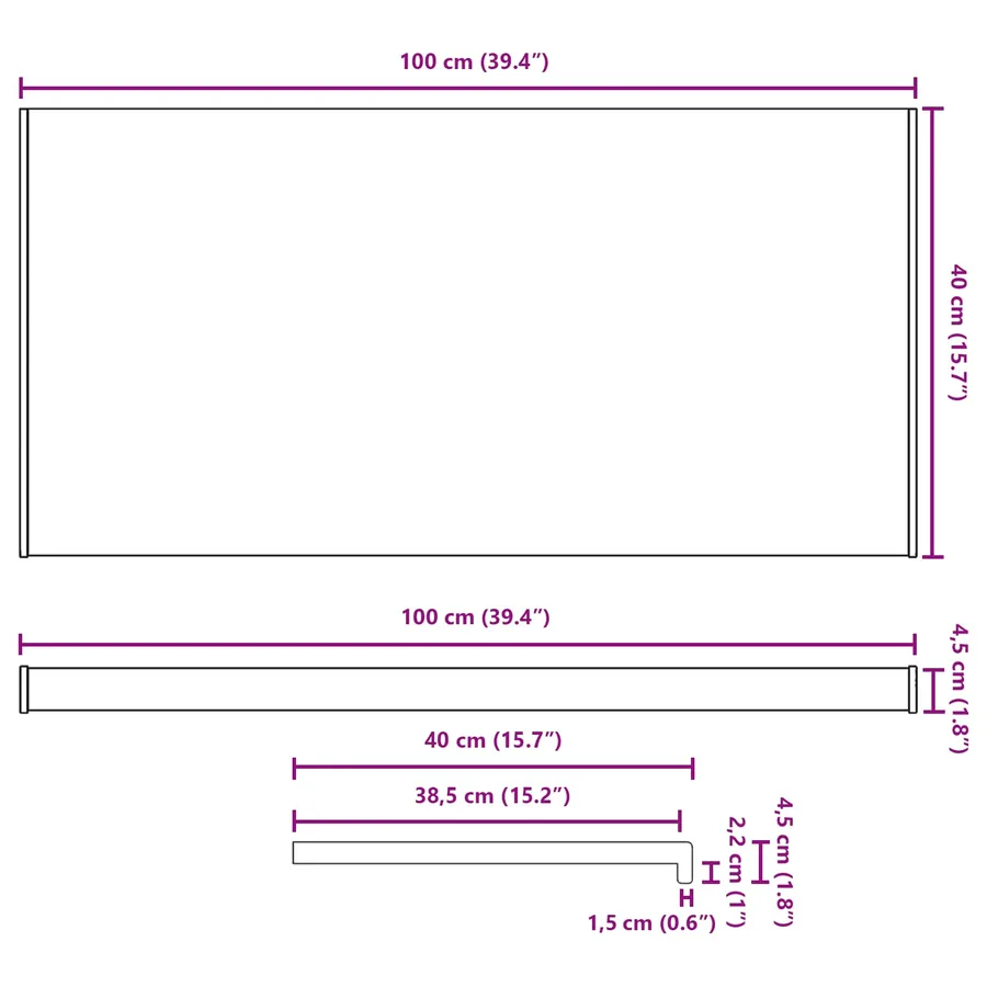 Appui de fenêtre Texture marbre 100 x 40 x 4,5 cm PVC - 13