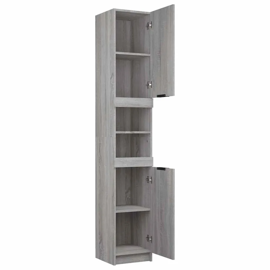 Armoire de bain Sonoma gris 32x34x188,5 cm Bois d'ingénierie - 8