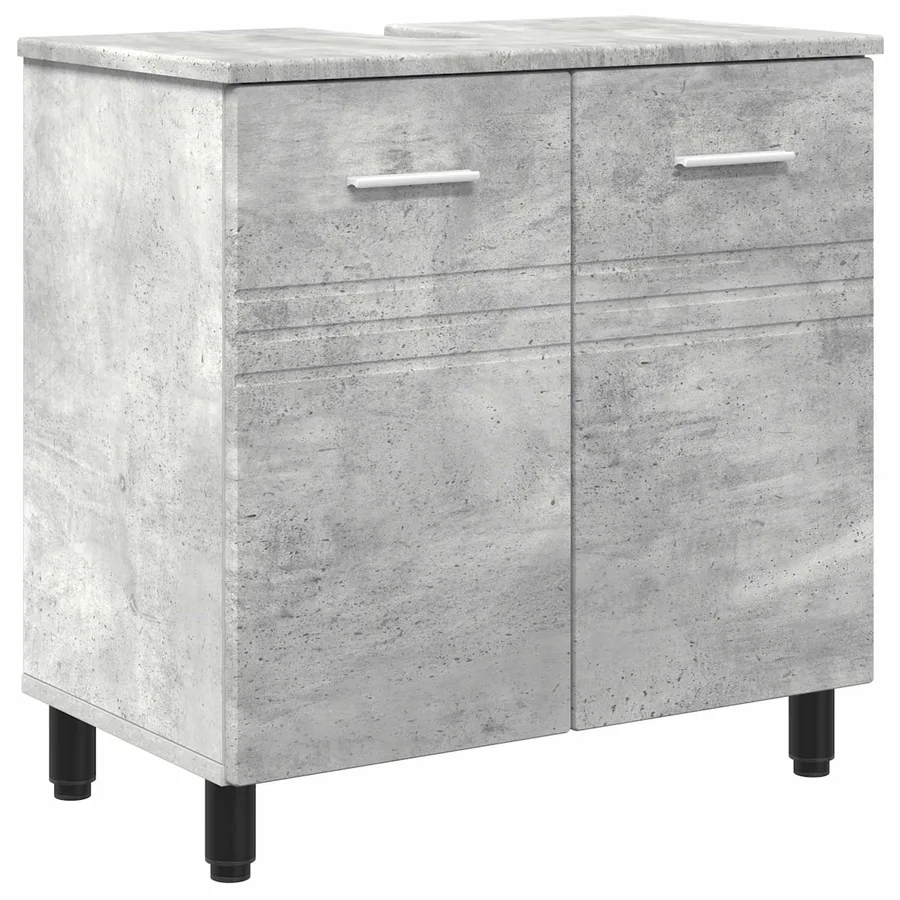 Unité de vanité de salle de bain Gris béton 60 x 35 x 60 cm - 2