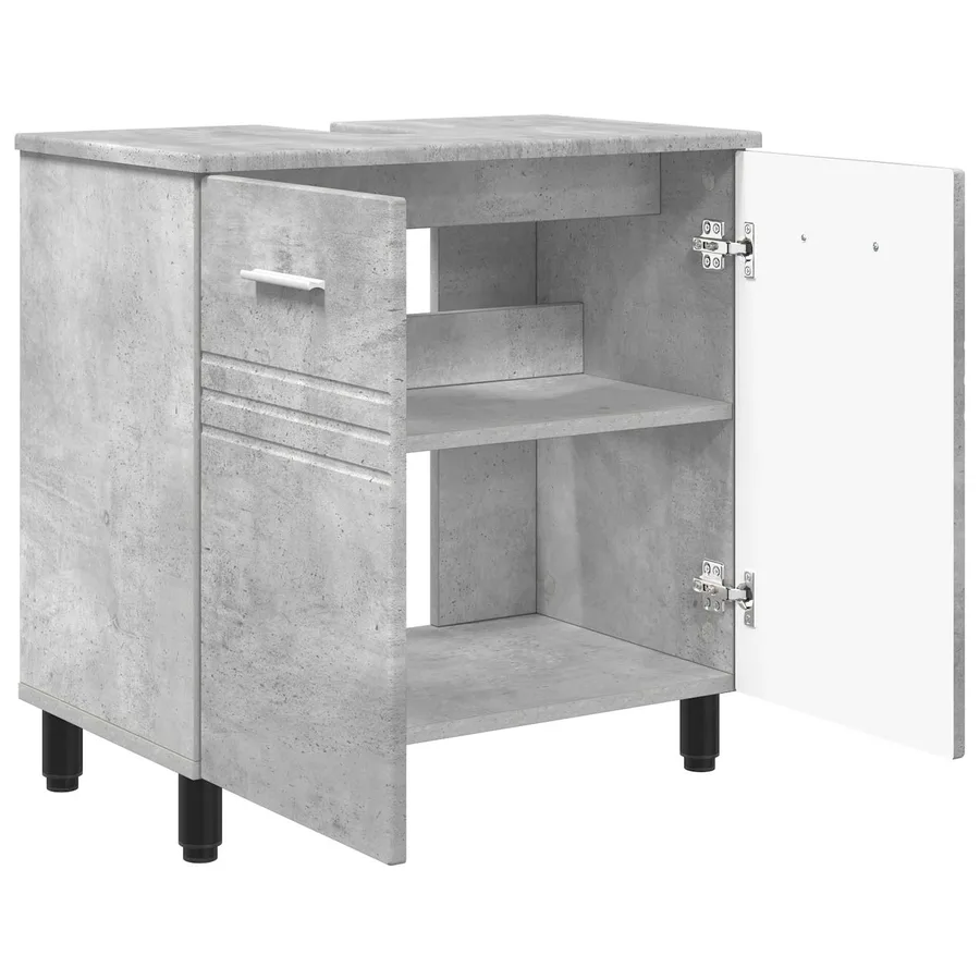 Unité de vanité de salle de bain Gris béton 60 x 35 x 60 cm - 4