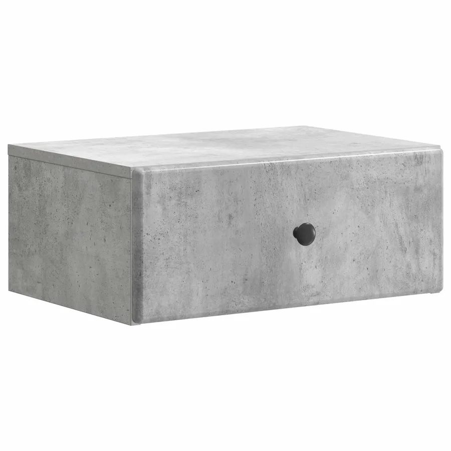 Cabinet de chevet mural Gris béton 49 x 34,5 x 20 cm - 2