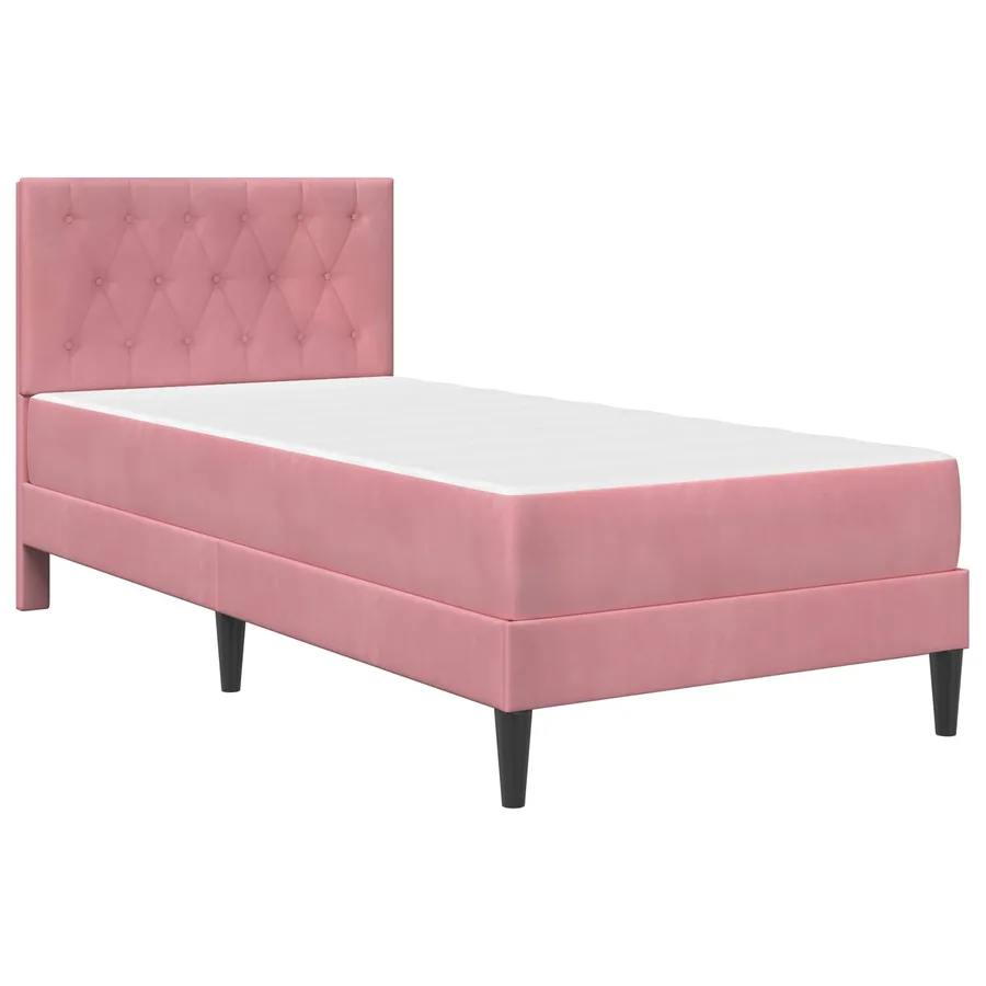 Cadre de lit avec matelas Rose 80 x 200 cm Velours - 3