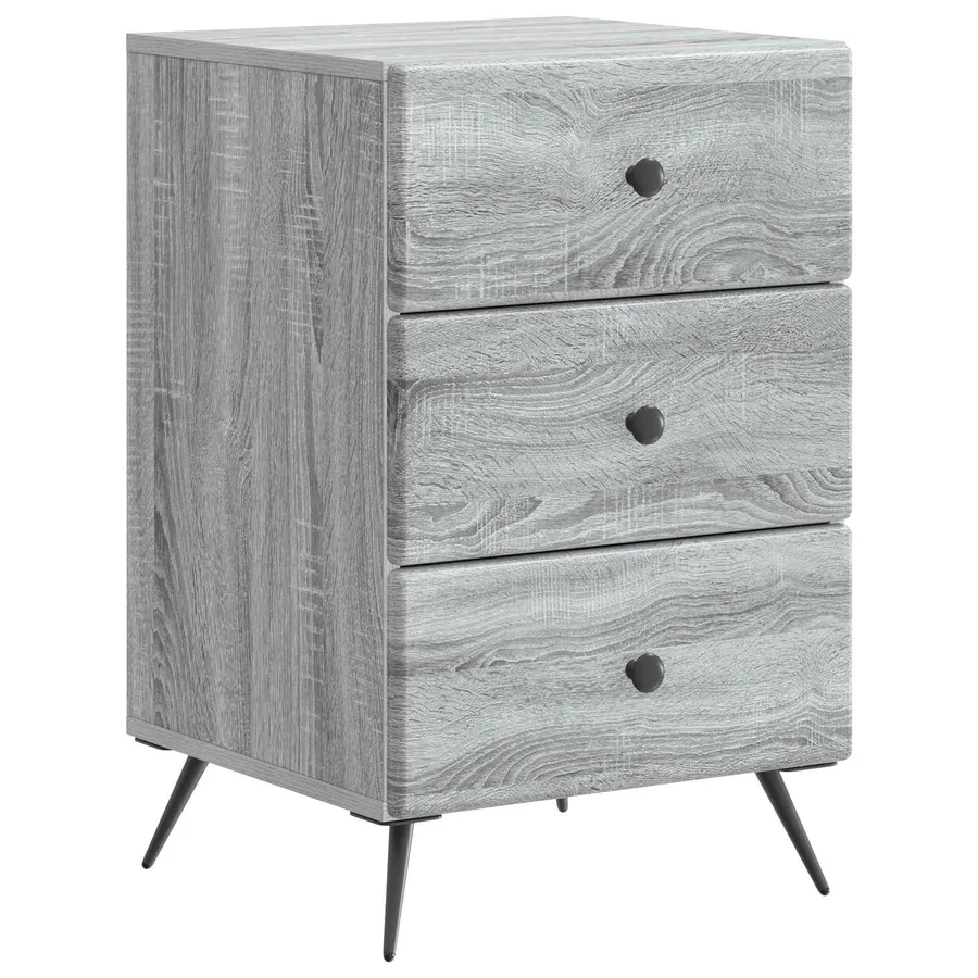 Cabinet de chevet avec tiroir Sonoma gris 43 x 41 x 66,5 cm - 2