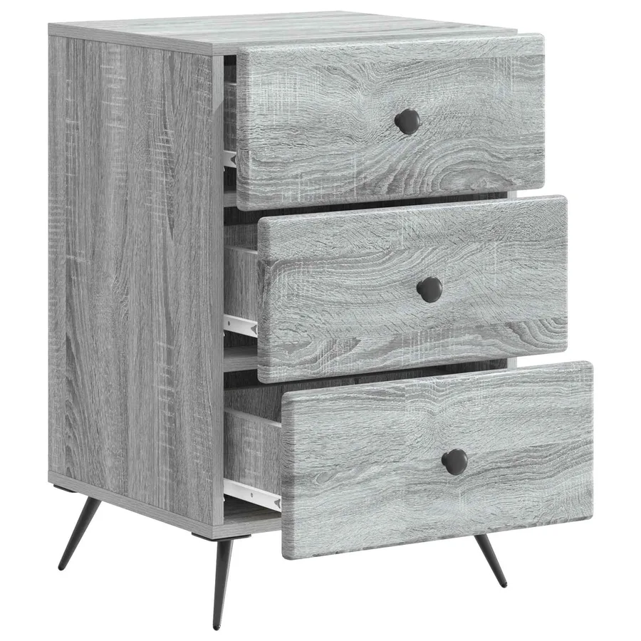 Cabinet de chevet avec tiroir Sonoma gris 43 x 41 x 66,5 cm - 4