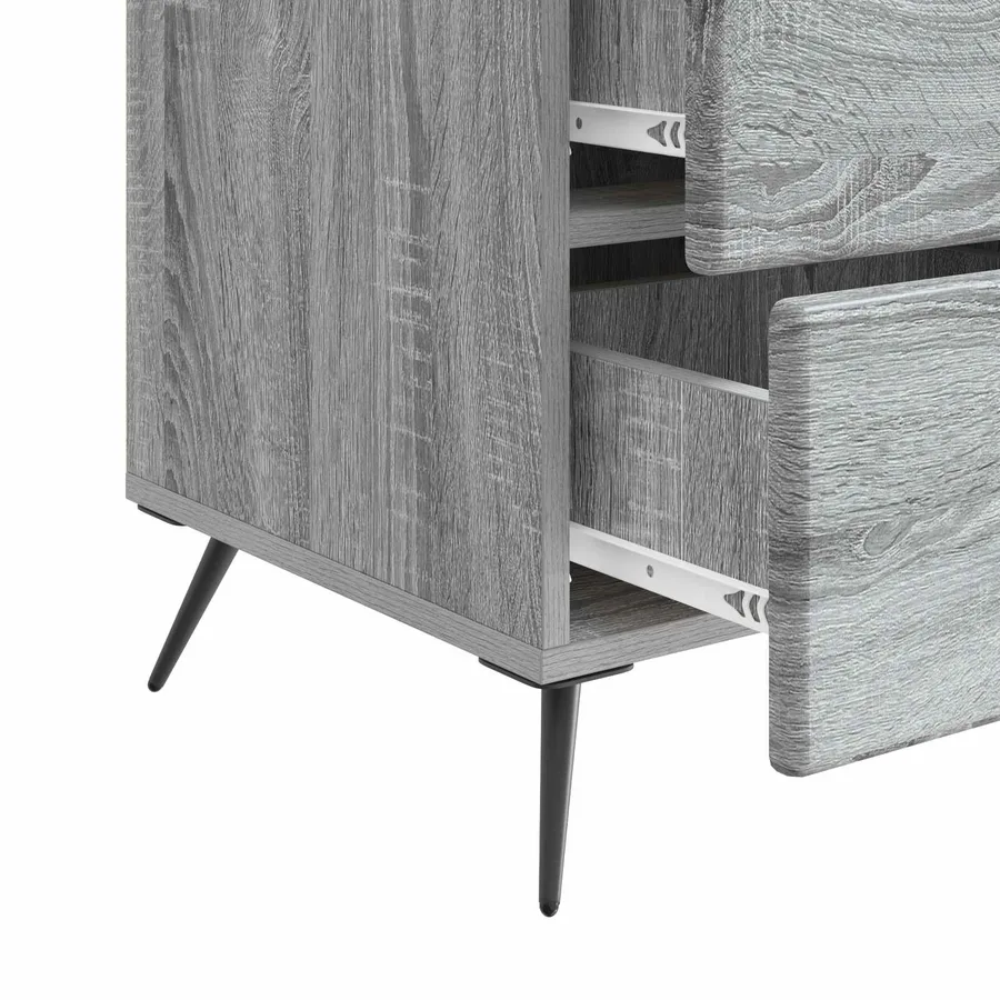 Cabinet de chevet avec tiroir Sonoma gris 43 x 41 x 66,5 cm - 9