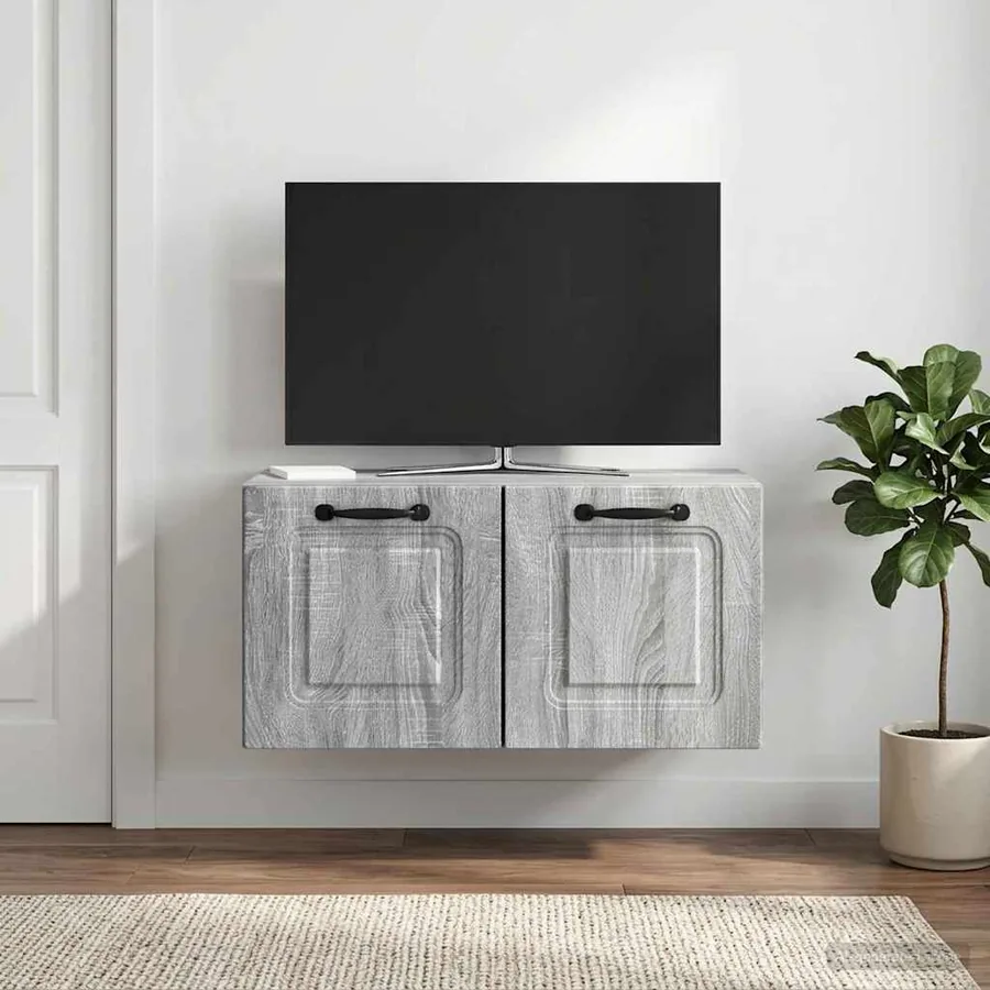 Meuble TV mural Sonoma gris 59,5 x 31 x 30 cm Bois d'ingénierie
