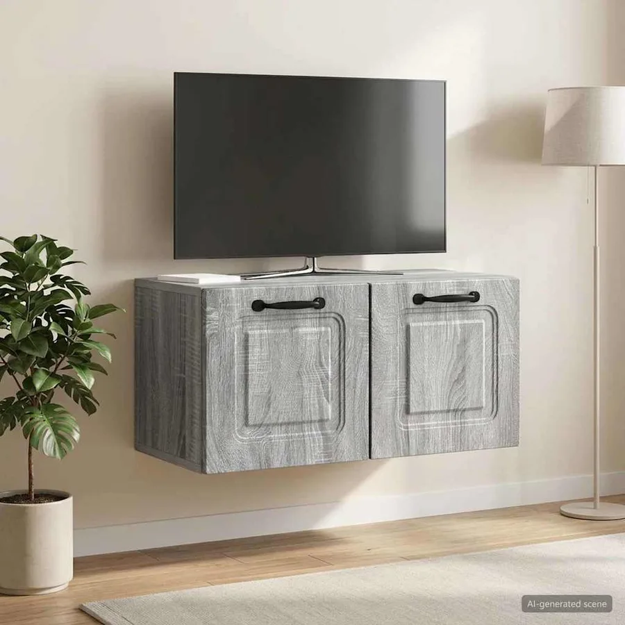 Meuble TV mural Sonoma gris 59,5 x 31 x 30 cm Bois d'ingénierie - 4