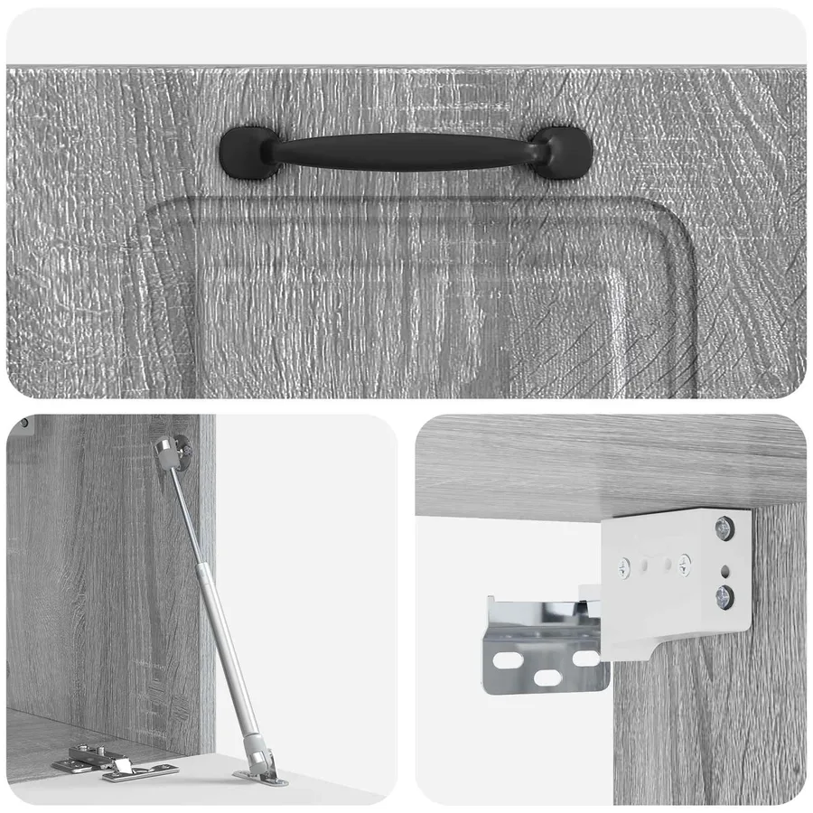 Meuble TV mural Sonoma gris 59,5 x 31 x 30 cm Bois d'ingénierie - 9