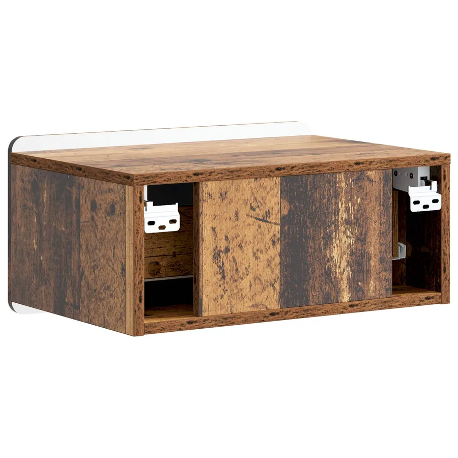 Cabinet de chevet mural 2 pcs Bois ancien 49 x 34,5 x 24 cm - 9