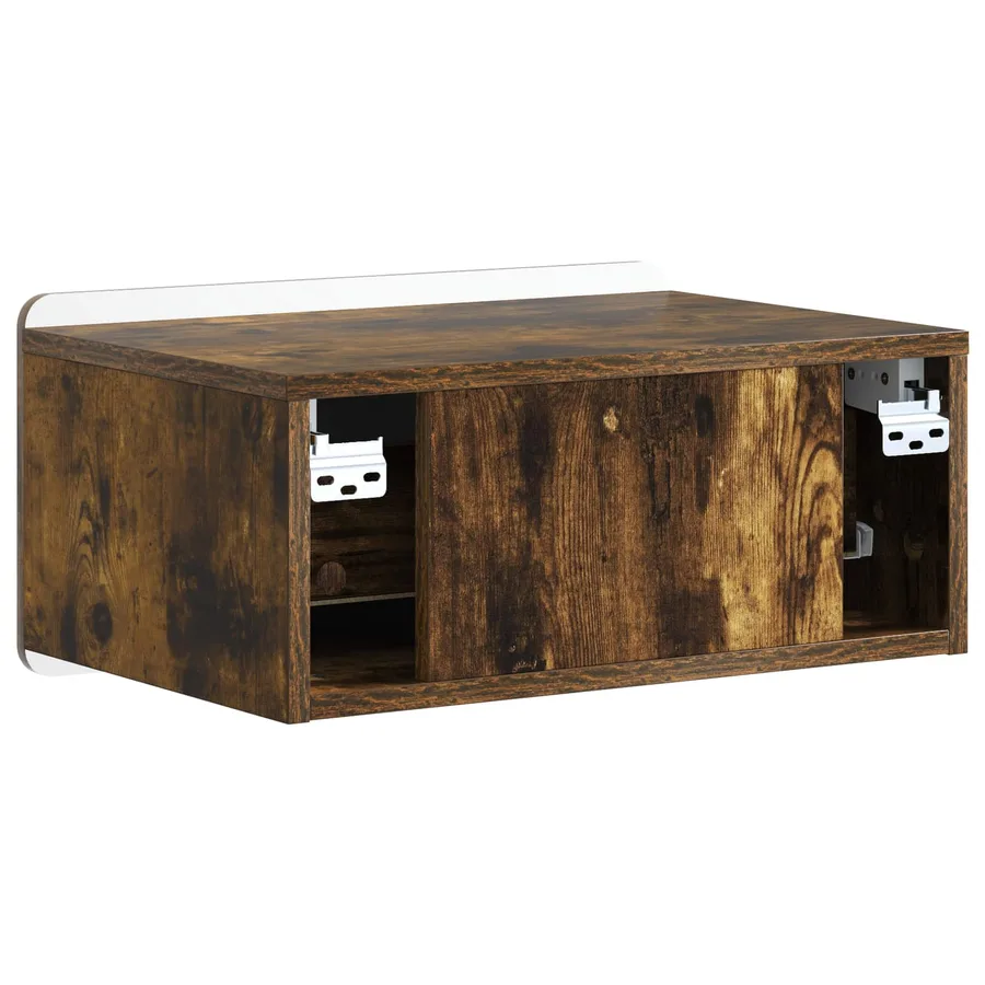 Cabinet de chevet mural 2 pcs Chêne fumé 49 x 34,5 x 24 cm - 9