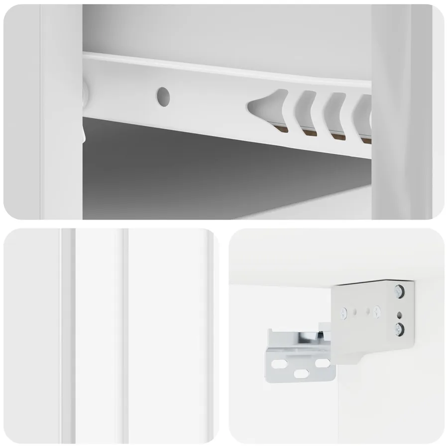 Cabinet de chevet mural 2 pcs Blanc brillant 49 x 34,5 x 24 cm - 8