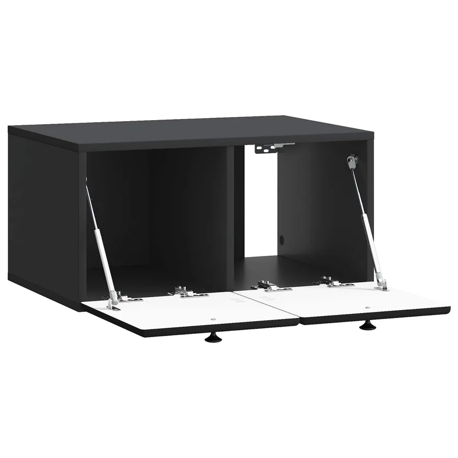 Meuble TV mural 59,5 x 41 x 30 cm Noir Bois d'ingénierie - 5