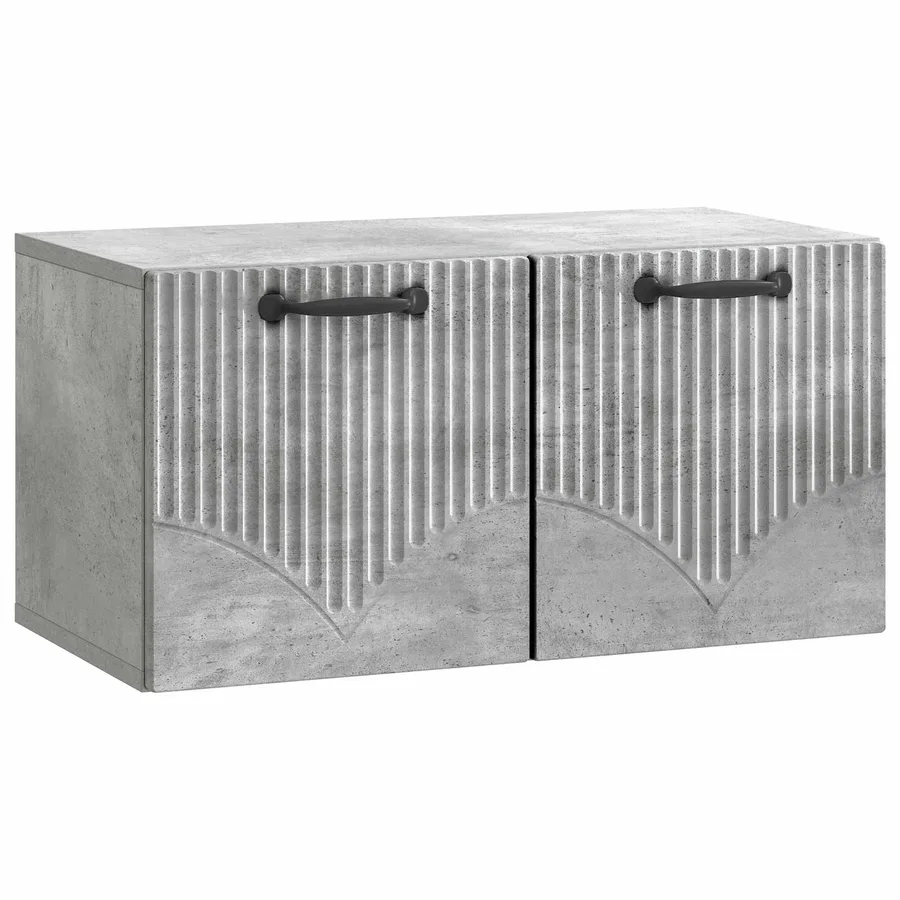 Meuble TV mural Gris béton 59,5 x 31 x 30 cm Bois d'ingénierie - 2