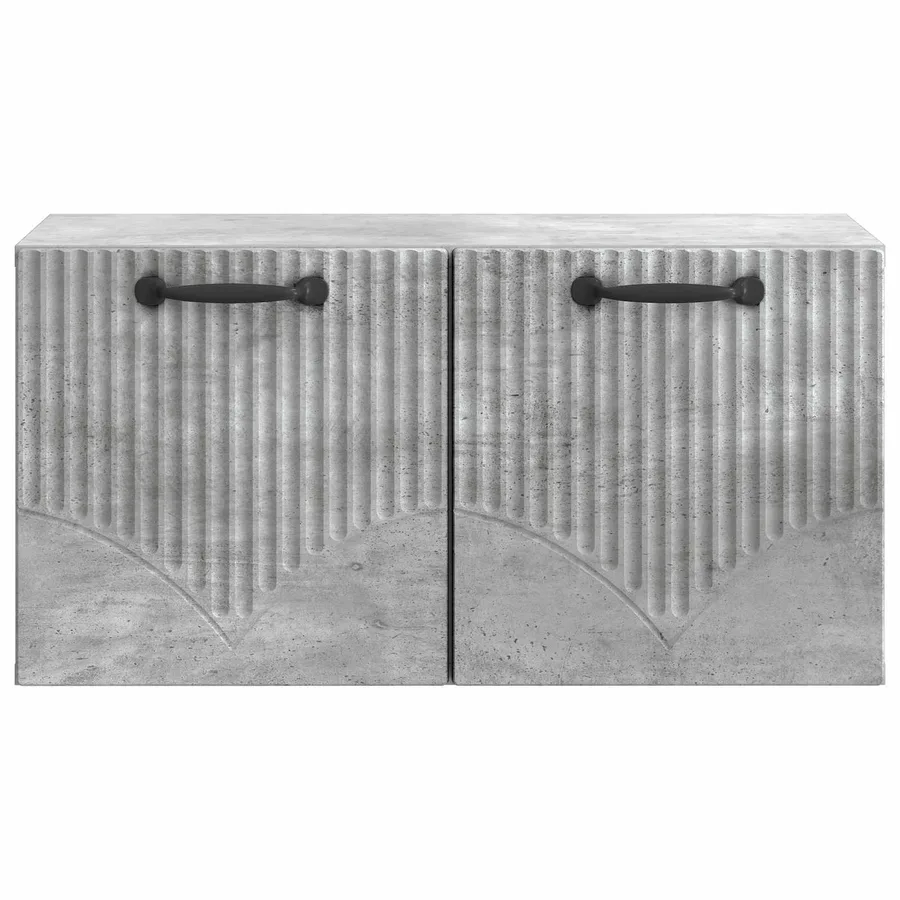 Meuble TV mural Gris béton 59,5 x 31 x 30 cm Bois d'ingénierie - 6
