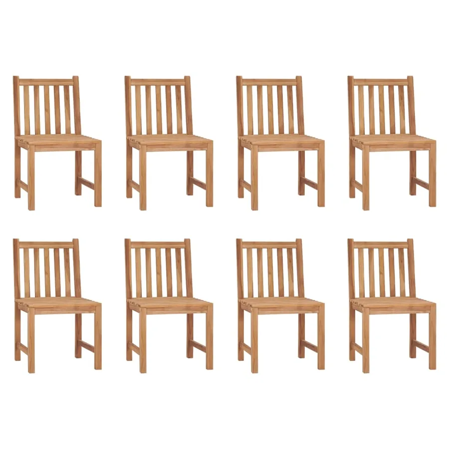 Chaises de jardin lot de 8 Bois de teck solide
