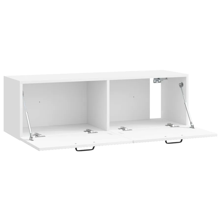 Meuble TV mural Montage mural Blanc brillant 98 x 31 x 30 cm - 5