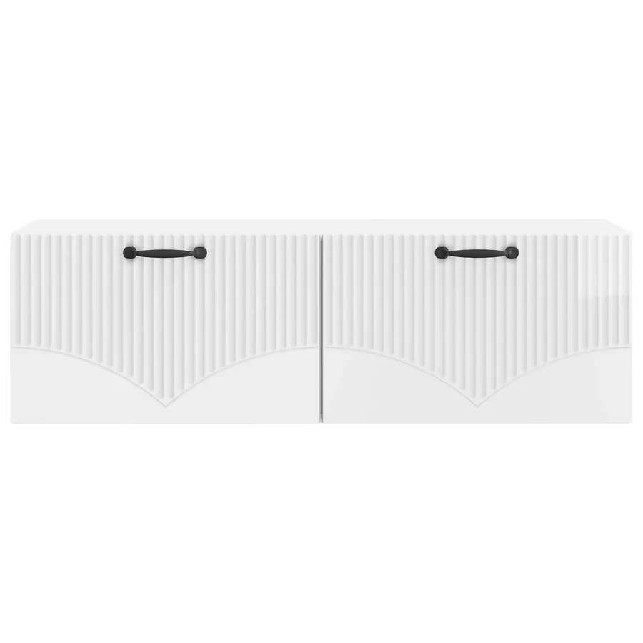 Meuble TV mural Montage mural Blanc brillant 98 x 31 x 30 cm - 6