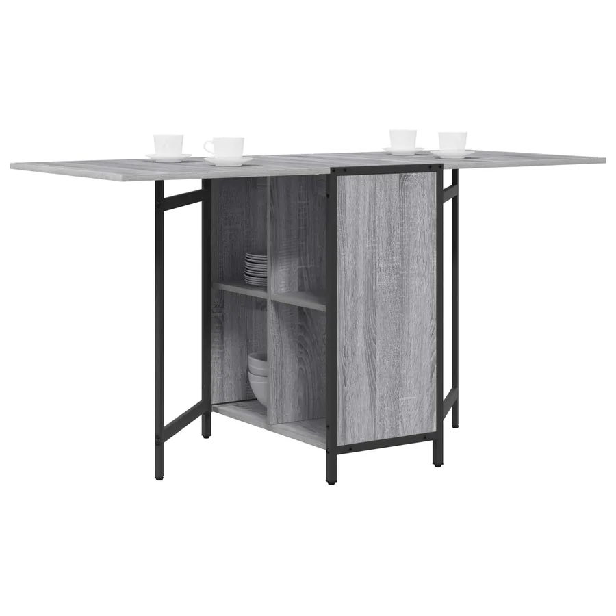Table à dîner 144 x 60 x 75 cm Bois d'ingénierie Sonoma gris - 3