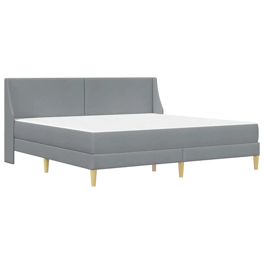 Cadre de lit avec matelas Gris clair 180 x 200 cm tissu - 3