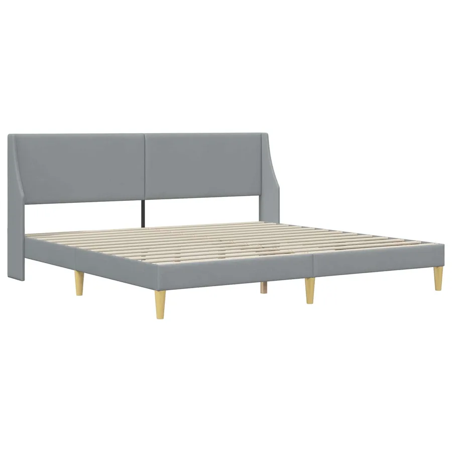 Cadre de lit avec matelas Gris clair 180 x 200 cm tissu - 4