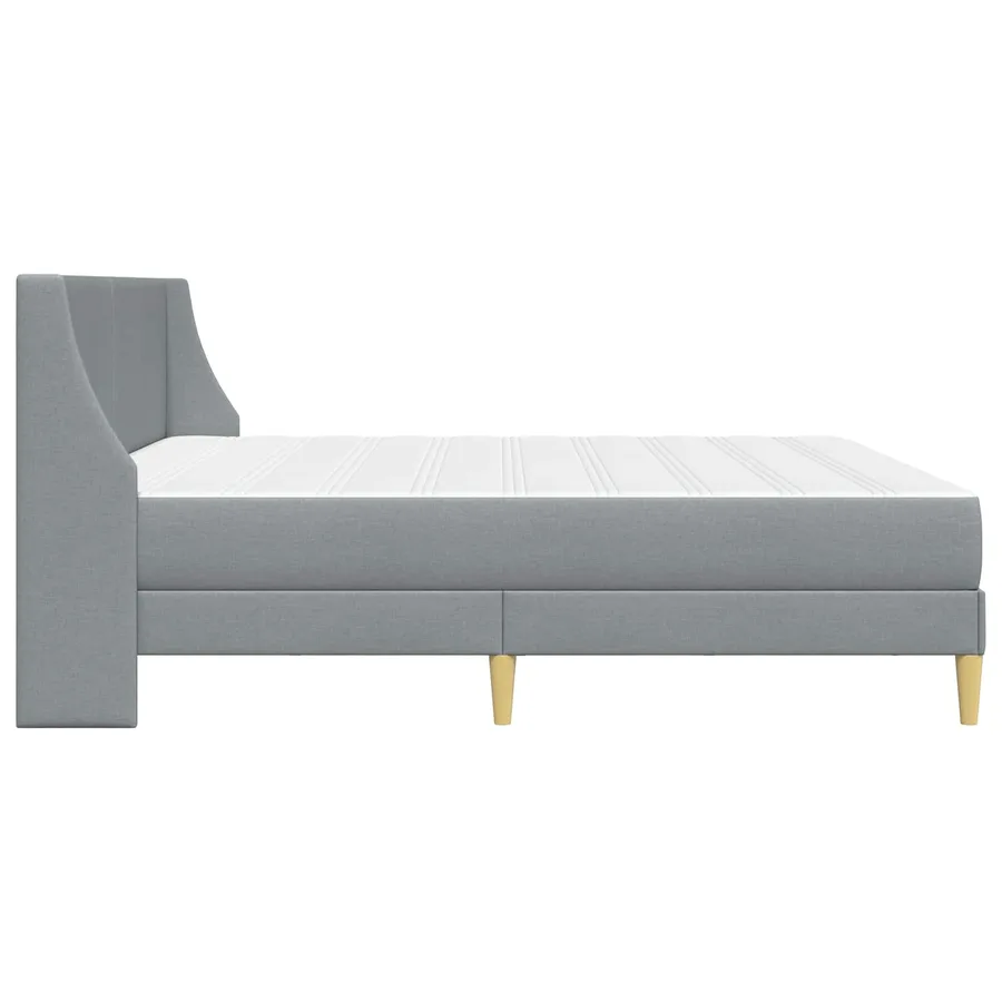 Cadre de lit avec matelas Gris clair 180 x 200 cm tissu - 7