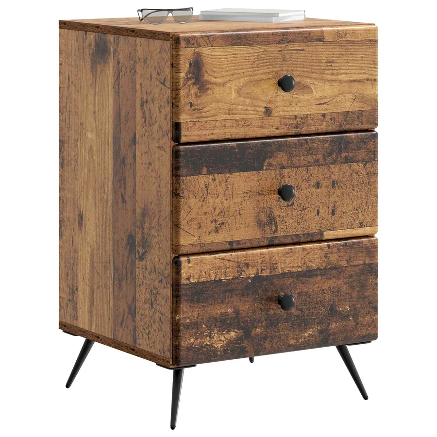 Cabinet de chevet avec tiroir Bois ancien 43 x 41 x 66,5 cm - 3
