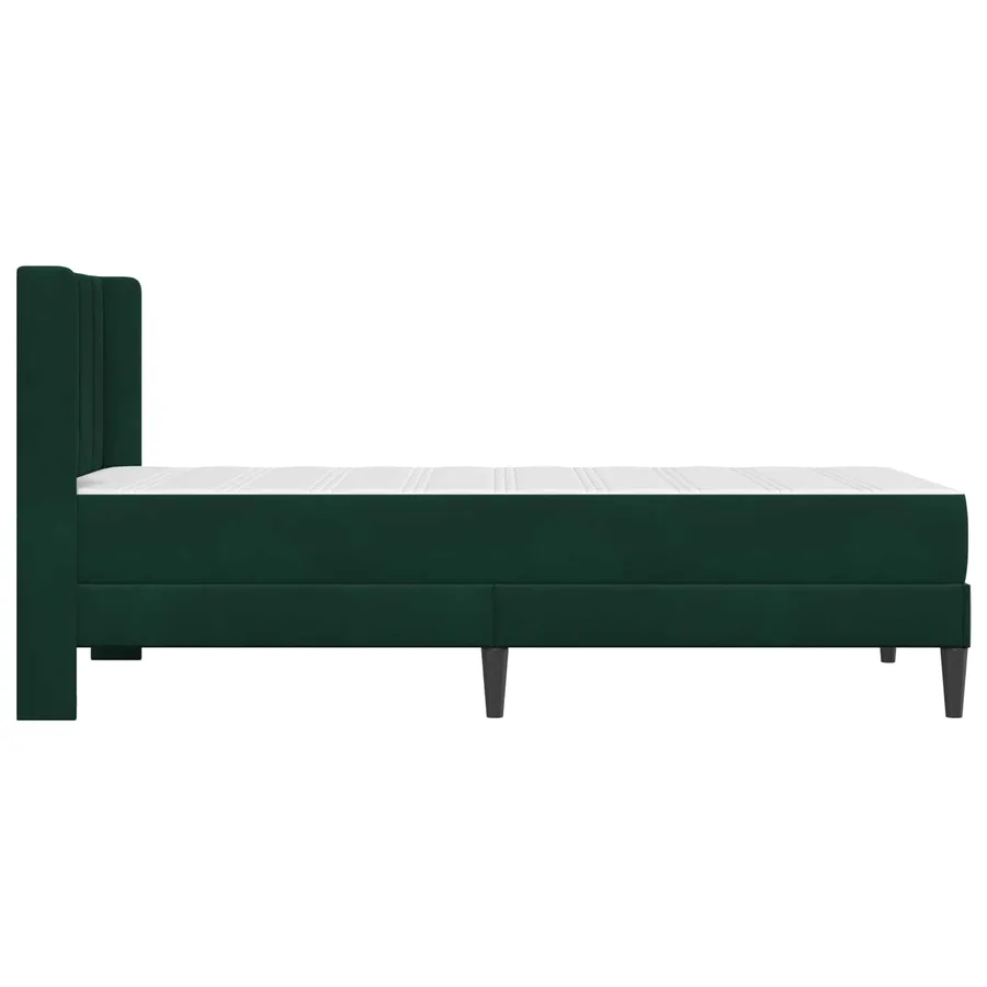 Cadre de lit avec matelas Vert foncé 100 x 200 cm Velours - 7
