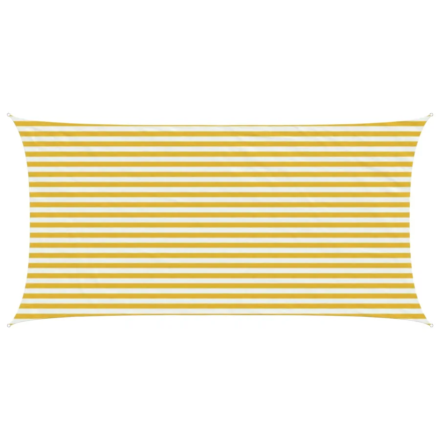 Voile d'ombre Jaune et blanc 2,5 x 5 m HDPE