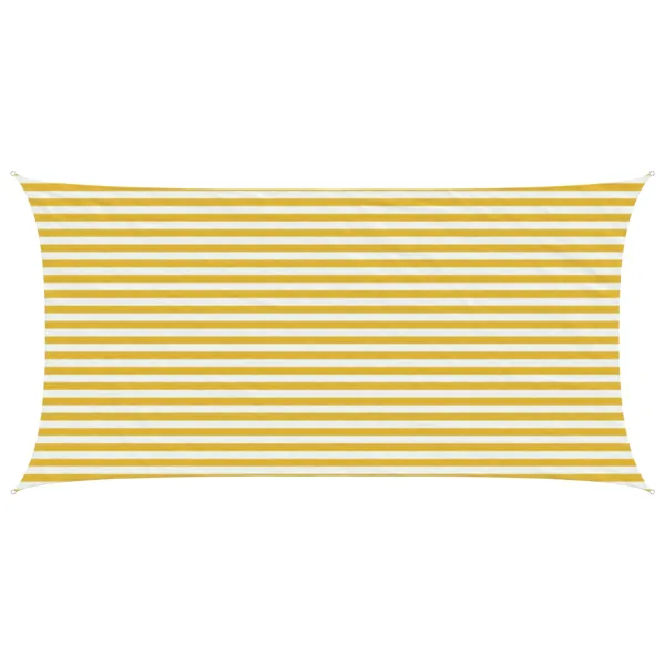 Voile d'ombre Jaune et blanc 2,5 x 5 m HDPE