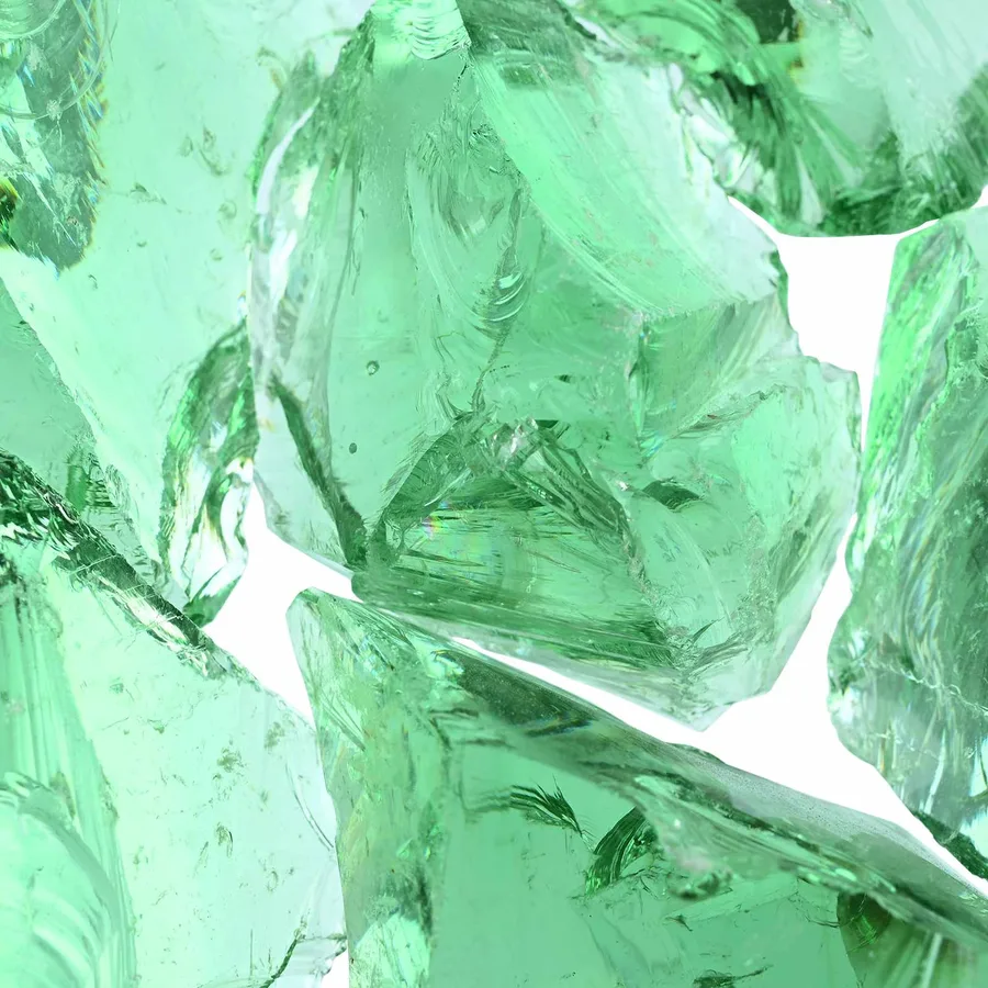 Pierres de Jardin Vert clair 12 cm Verre - 10