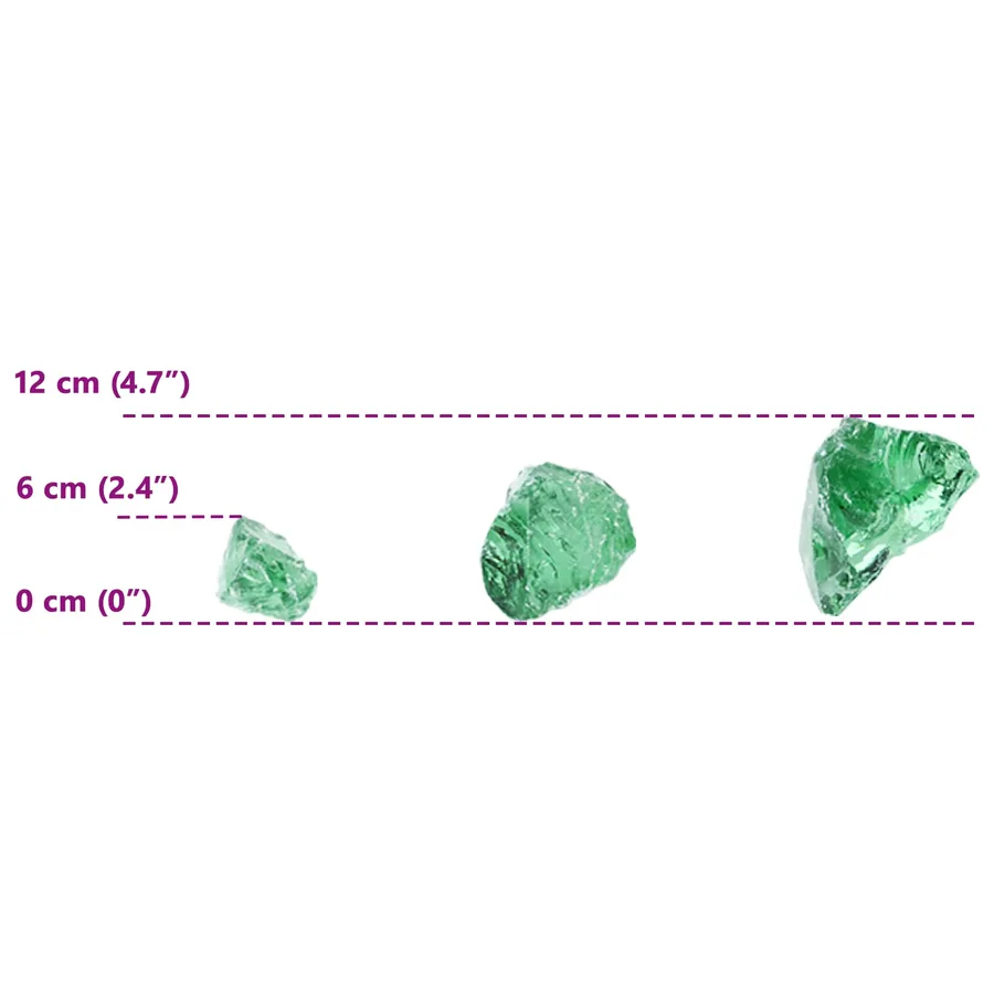 Pierres de Jardin Vert clair 12 cm Verre - 12